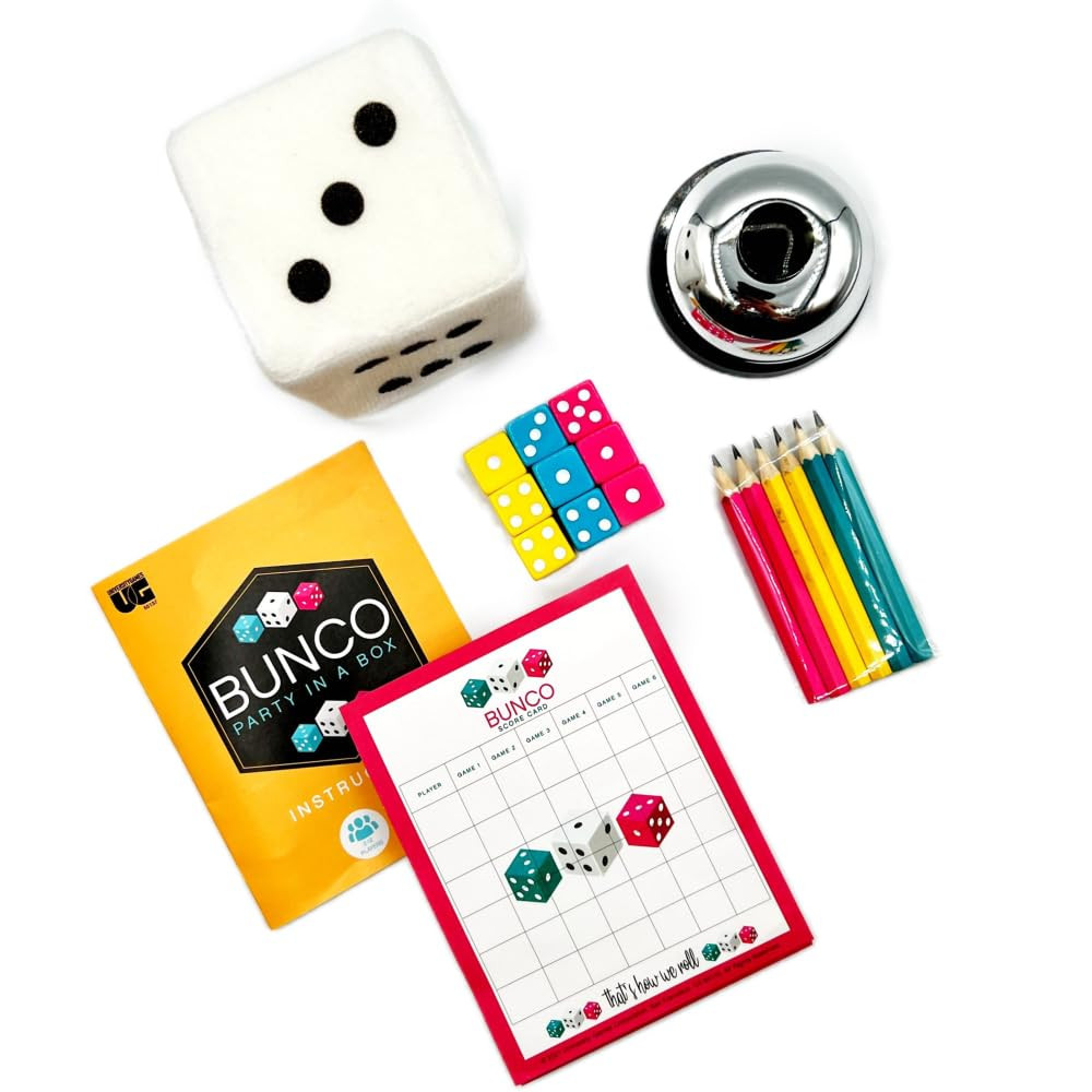 Bunco Party Game for Game Night Dice Rolling Fun for 2 to 12 Players