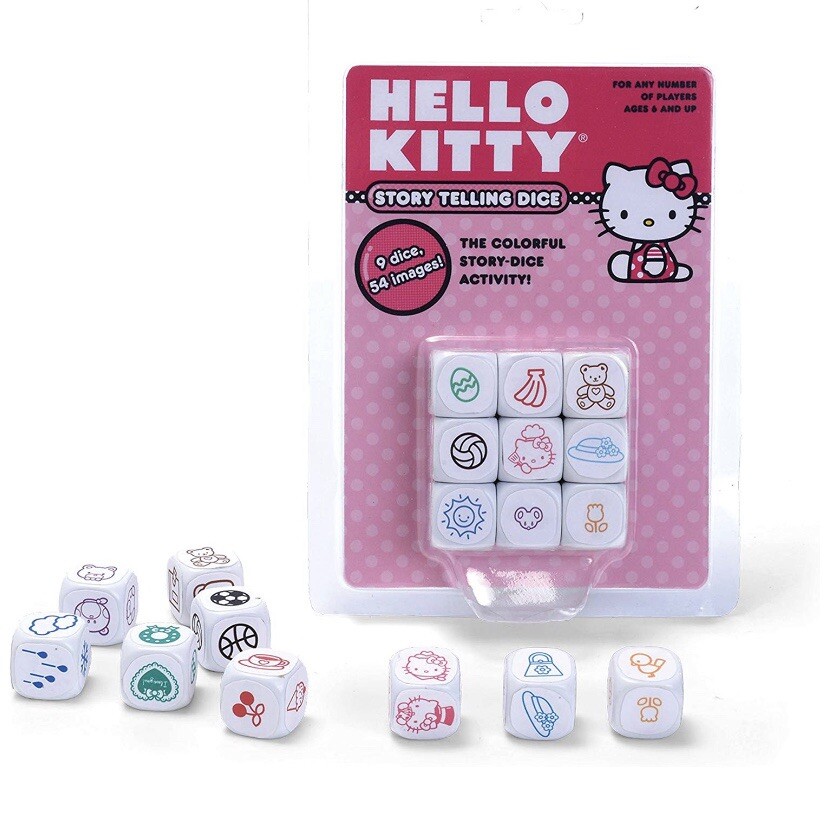 Colorful 9 Story Telling Dice Hello Kitty For Ages 6 and Up Pressman 54 Images