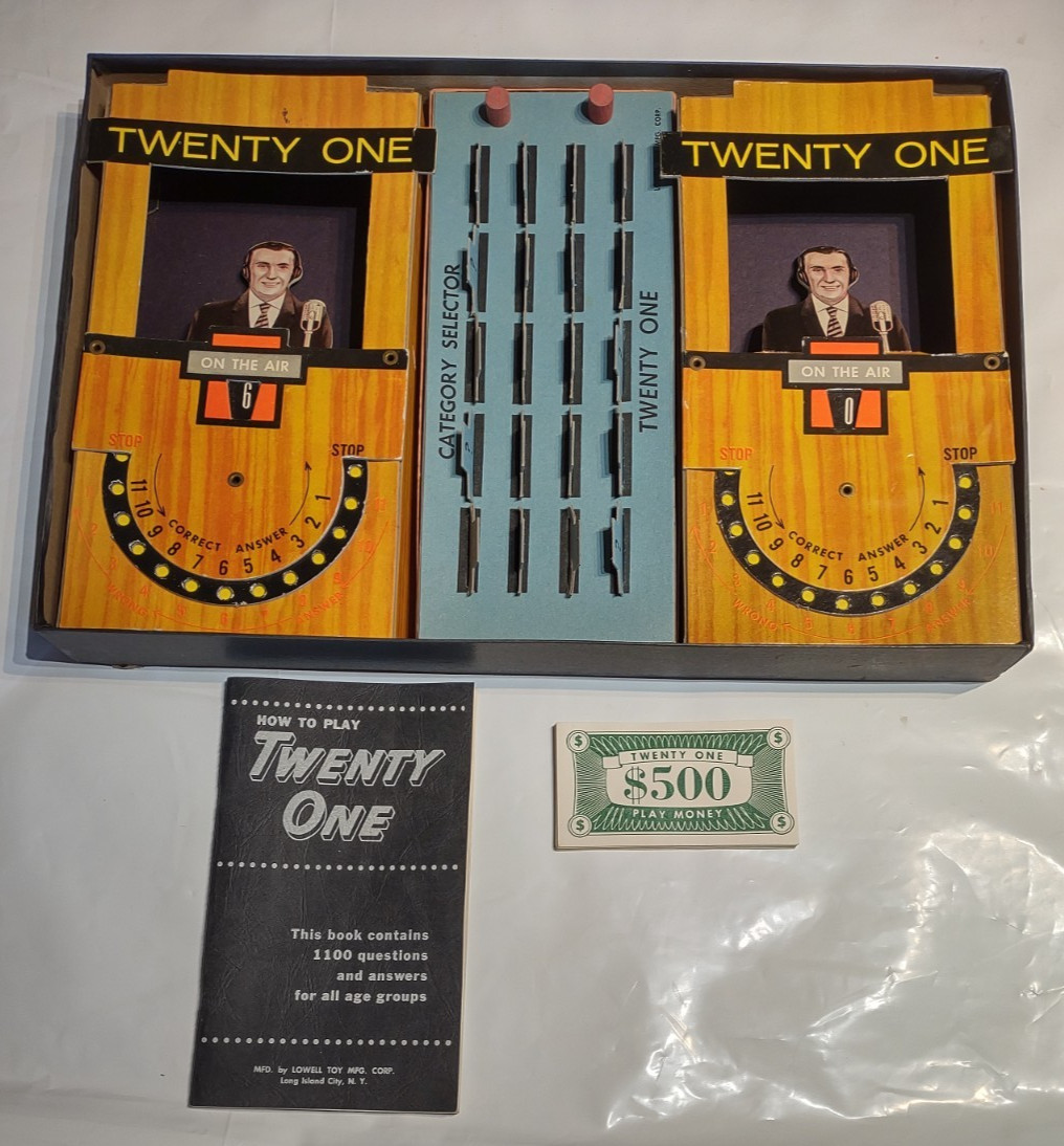 Vtg 1950s “Twenty One” TV Quiz Board Game-Lowell-Incomplete