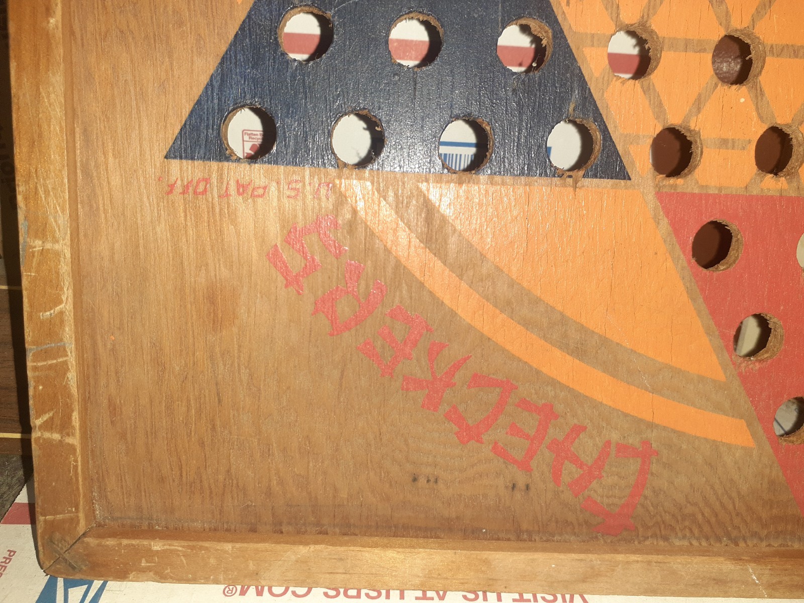 Vintage 1938 Star Checkers Chinese Checkers Board L.G. Ballard Topeka KS