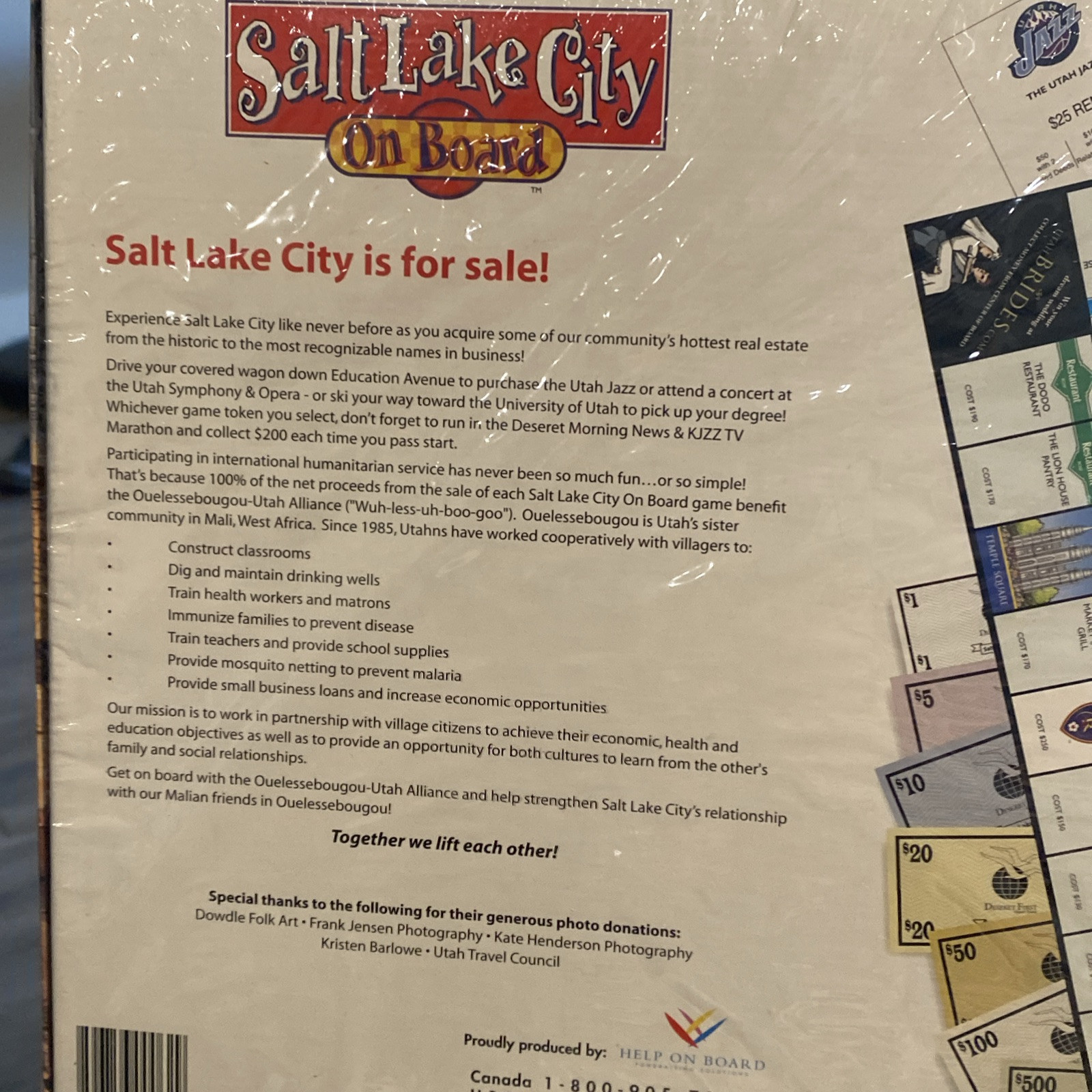 Salt Lake City On Board Game Monopoly Sealed