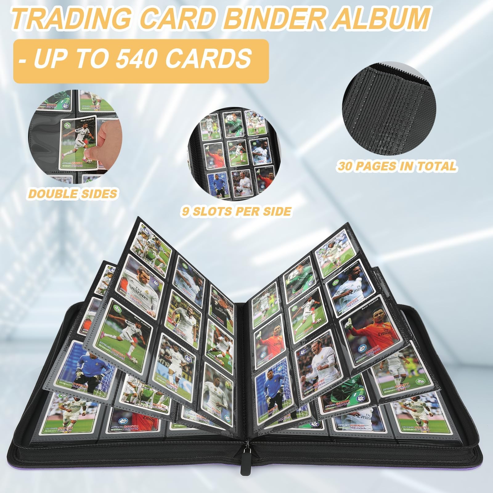Foalgo Trading Card Binder, Collection 7.5 inches x 9.8 inches, pink1