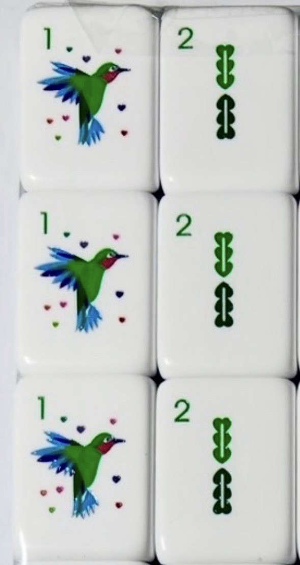 Complete American Mahjong Set Engraved Acrylic Heart Motifs 166 4-Layer Tiles