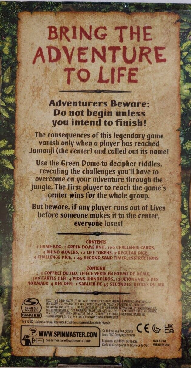 Jumanji The Game in a Real Wooden Box Edition Adventure Board Game New & Sealed
