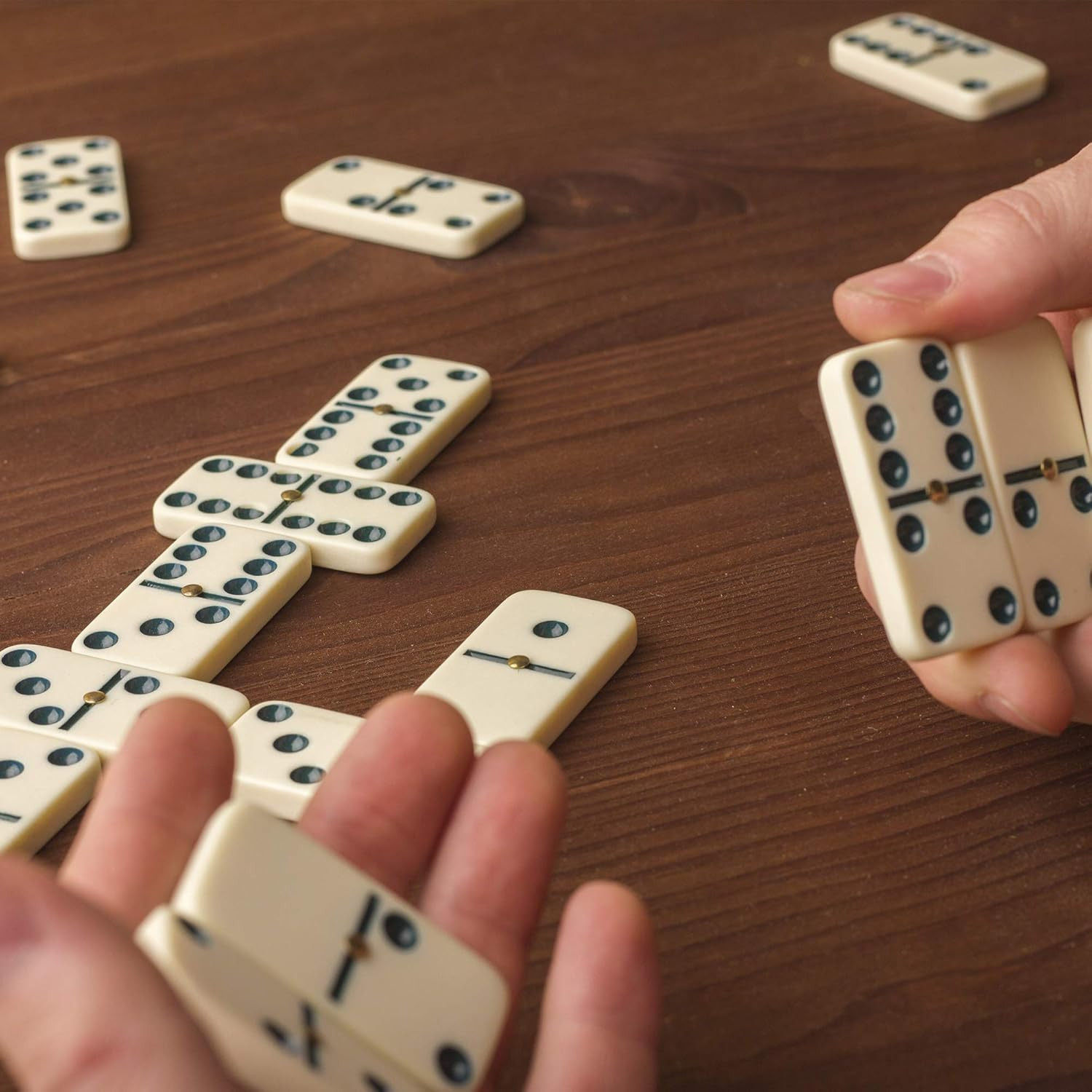 Double Six Dominos – 28-Piece Ivory Dominos Set for Adults and Kids – Classic Nu