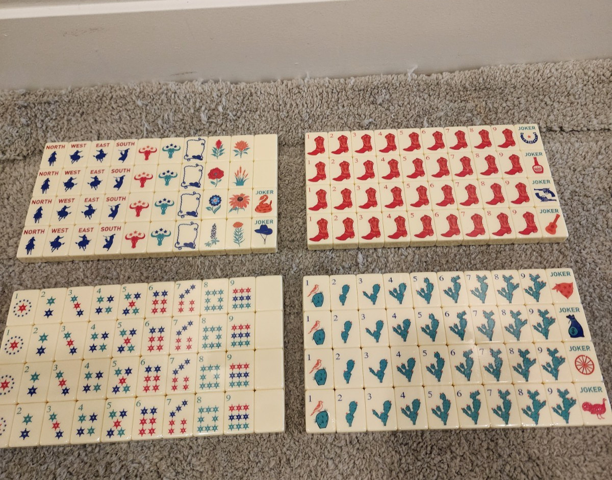 Texas American Mahjong Set Western Mahjong Tiles~160 Tiles