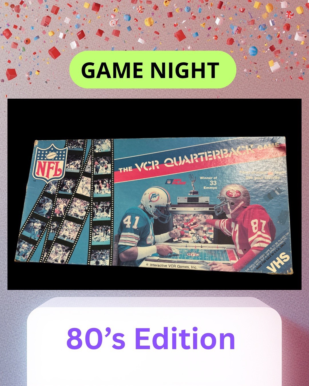 NFL Films The VCR Quarterback Game (RS3) Football Dolphins 49ers 1986 Sealed!!!