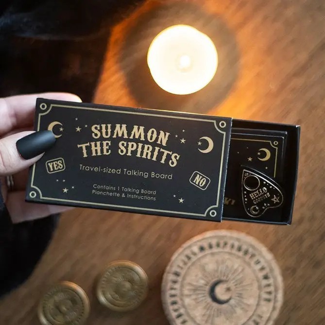 Mini Travel Talking Board with Planchette – Matchbox Size Spirit Board Game