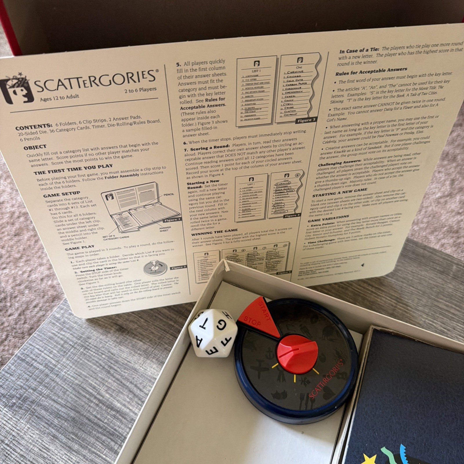 Vintage 1988 Original The Game Of Scattergories By Milton Bradley