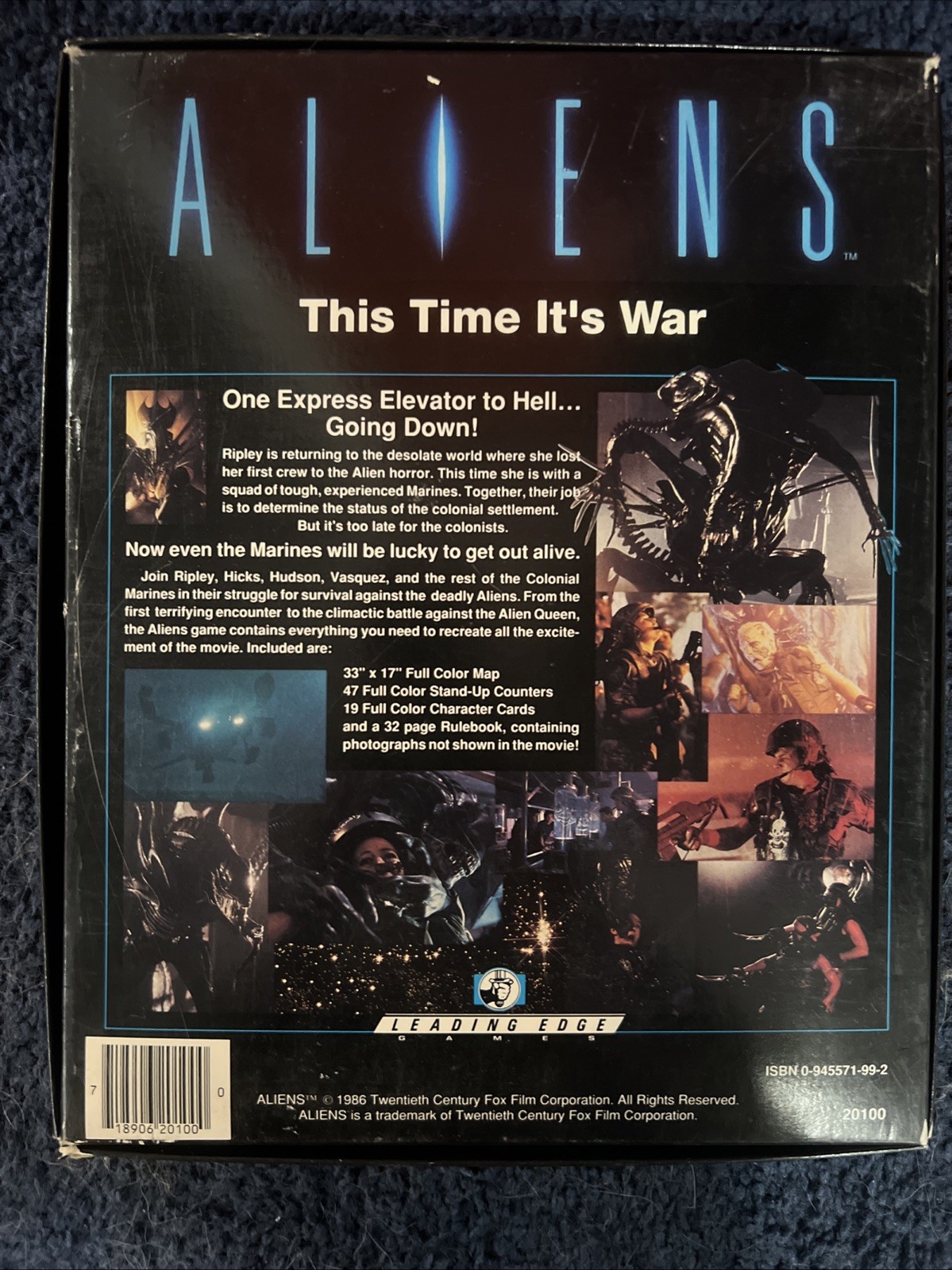Aliens This Time It’s War Game- Rare HTF 1986 Leading Edge Games Complete Set
