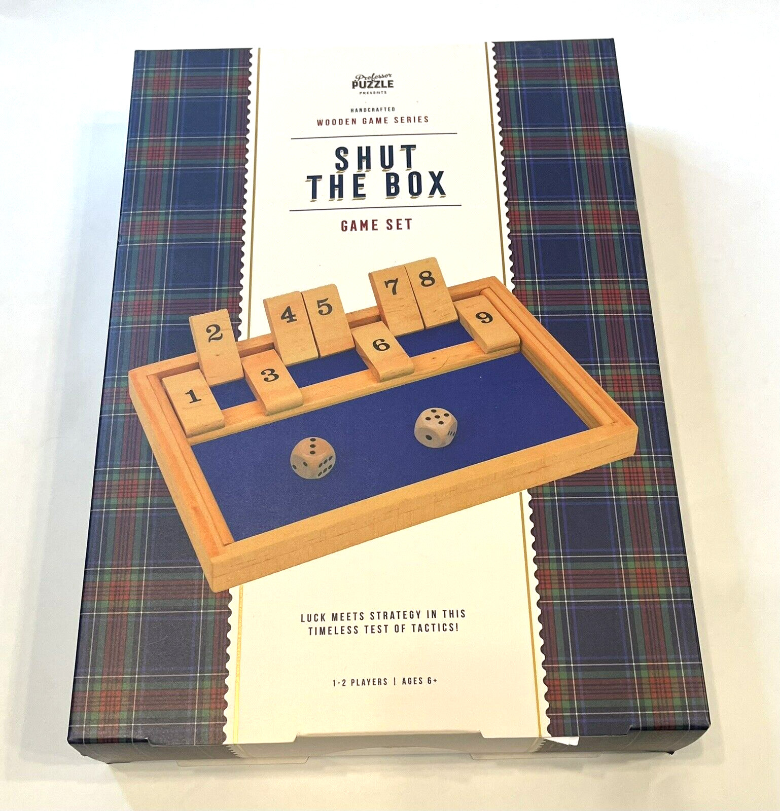 SHUT THE BOX Game Set Wooden Game Series 1-2 Players Ages 6 + New Sealed