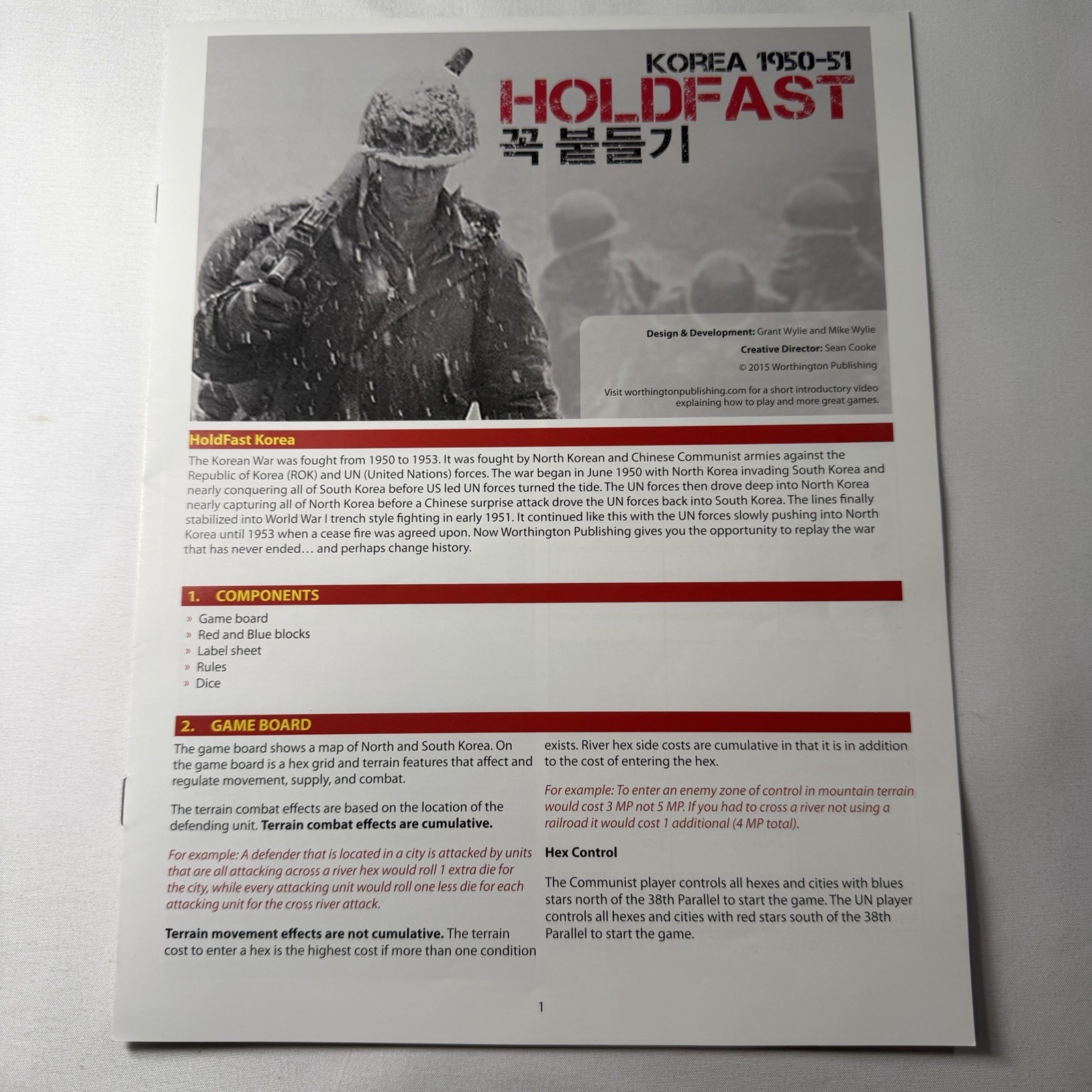Worthington Publishing Holdfast Korea 1950-51 Board Game War Game