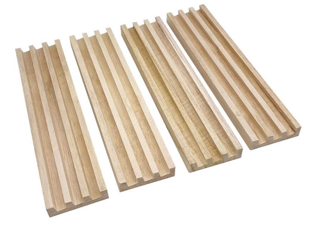 Wooden Domino Racks Set of 4 Natural Domino Trays Holders Organizer