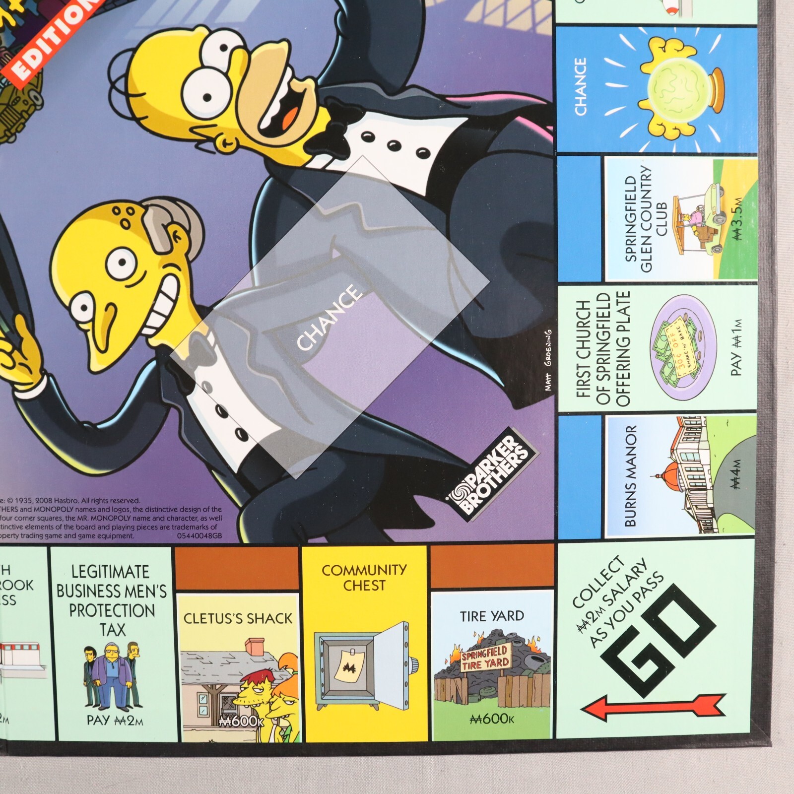Monopoly The Simpsons Edition Board Game Electronic Cash 2009 Board Only