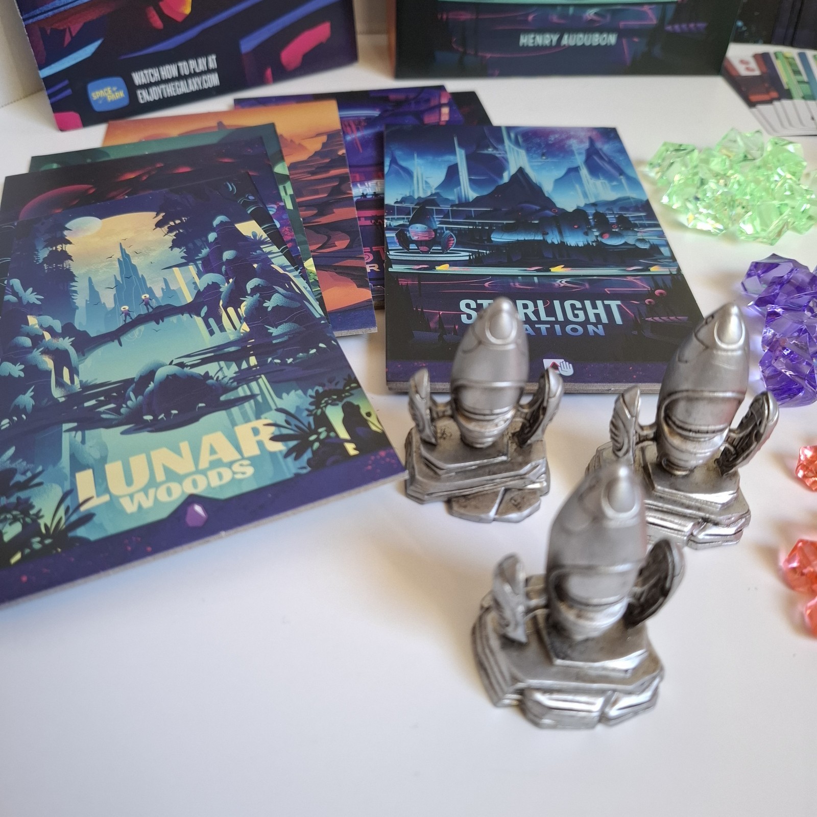 Space Park Board Game By Keymaster Games Henry Audubon Complete 2018 1-4 Players