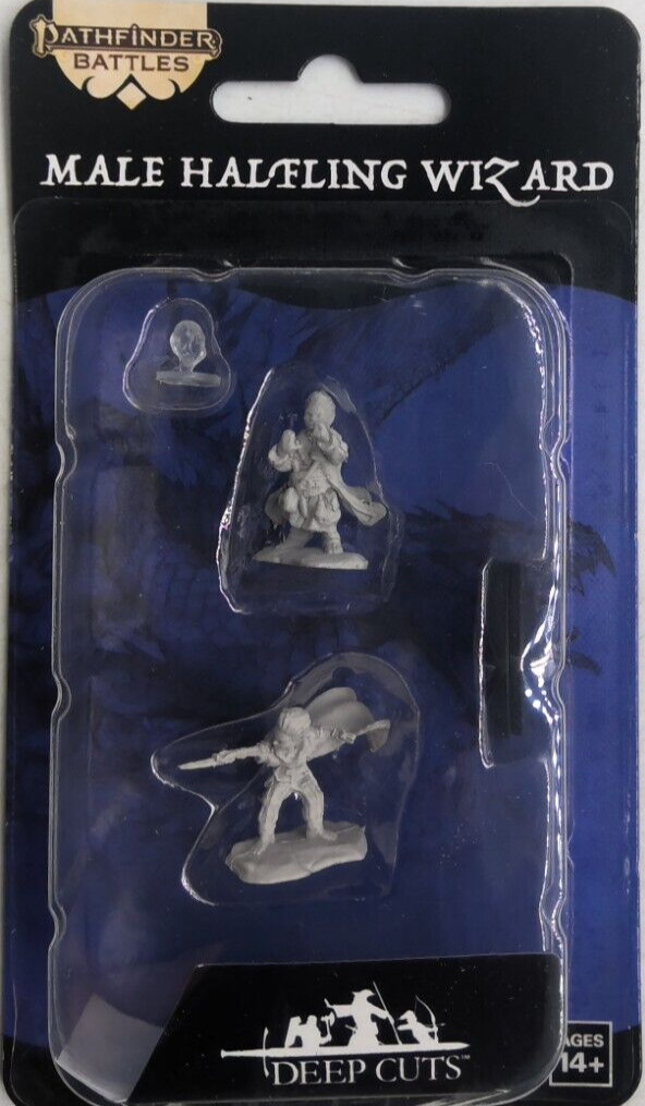 PATHFINDER BATTLES DEEP CUTS MINIATURE BRAND NEW ~ MALE HALFLING WIZARD