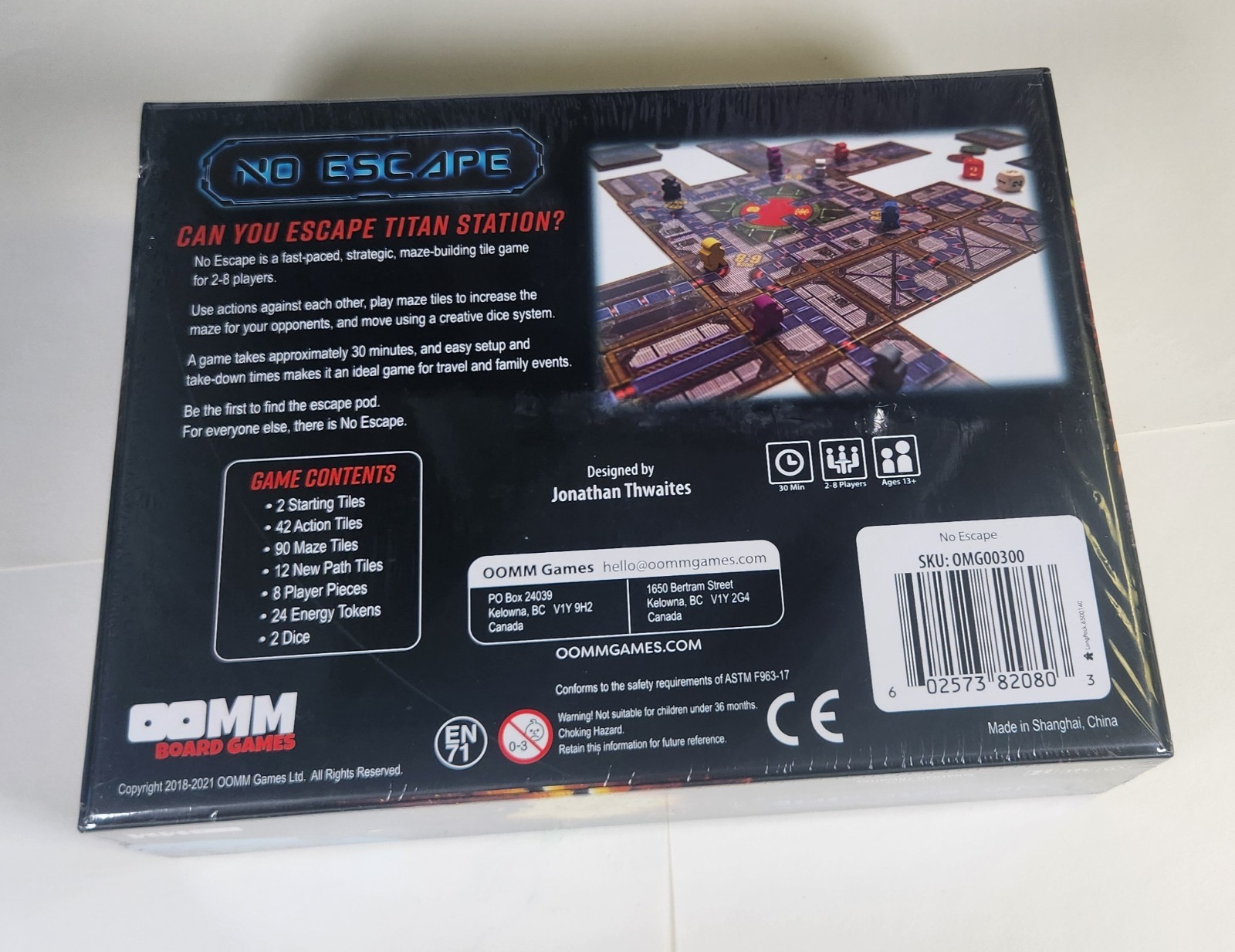 OOMM Games No Escape Space Board Game Dice Complete Game 2+ Players Age 13+ 2021