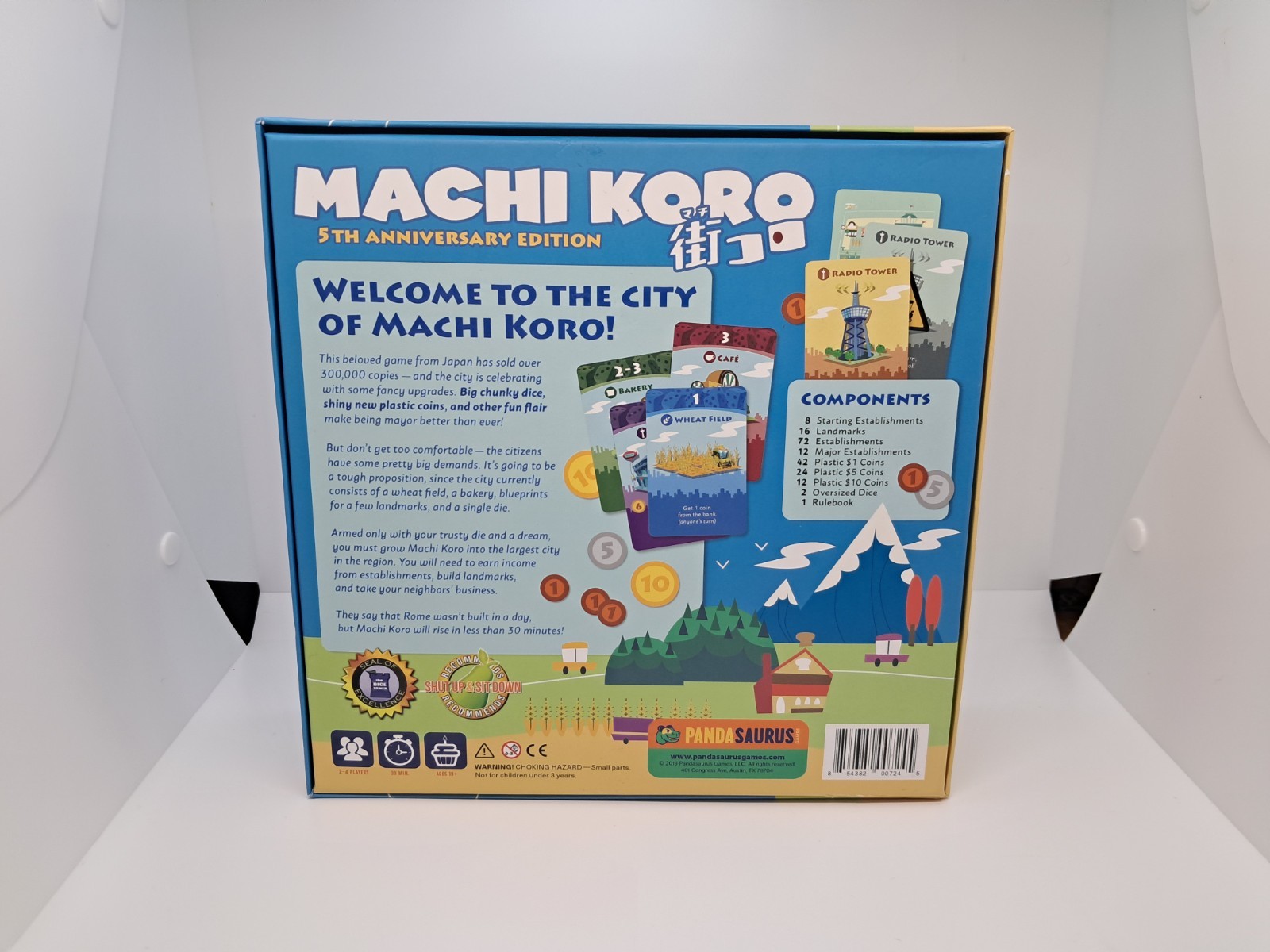Machi Koro 5th Anniversary Edition Board Card Game Pandasaurus 100% Complete