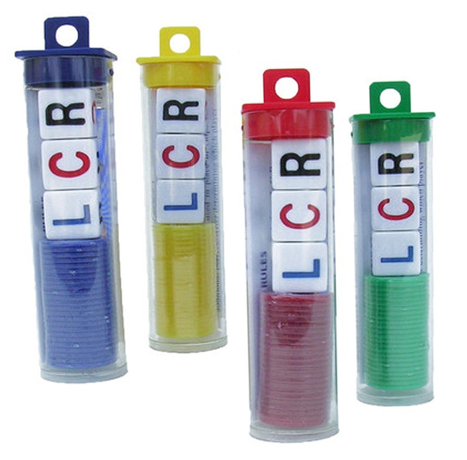 LCR Left Center Right Dice Game – 4 Sets in Assorted Colors – Fun Family Game