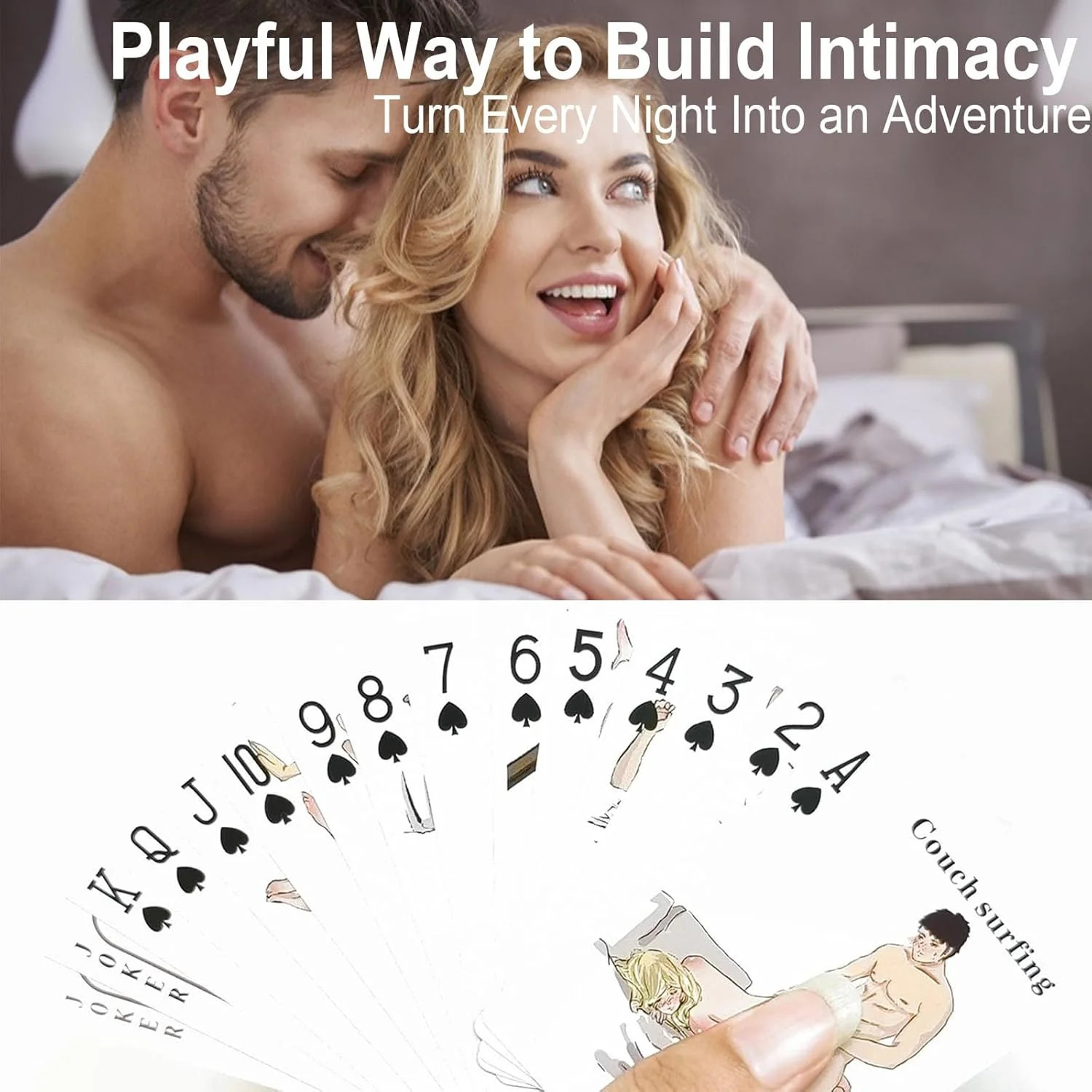 Sex Cards Sex Dice Set Couples Games – 54 Positions Cards Sex Game with 2 Glow S
