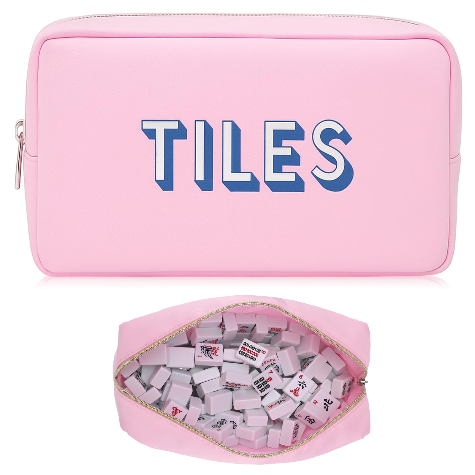 Empty Mahjong Bag Thickened American Mahjong Tiles Bag with Zipper Storage Po…