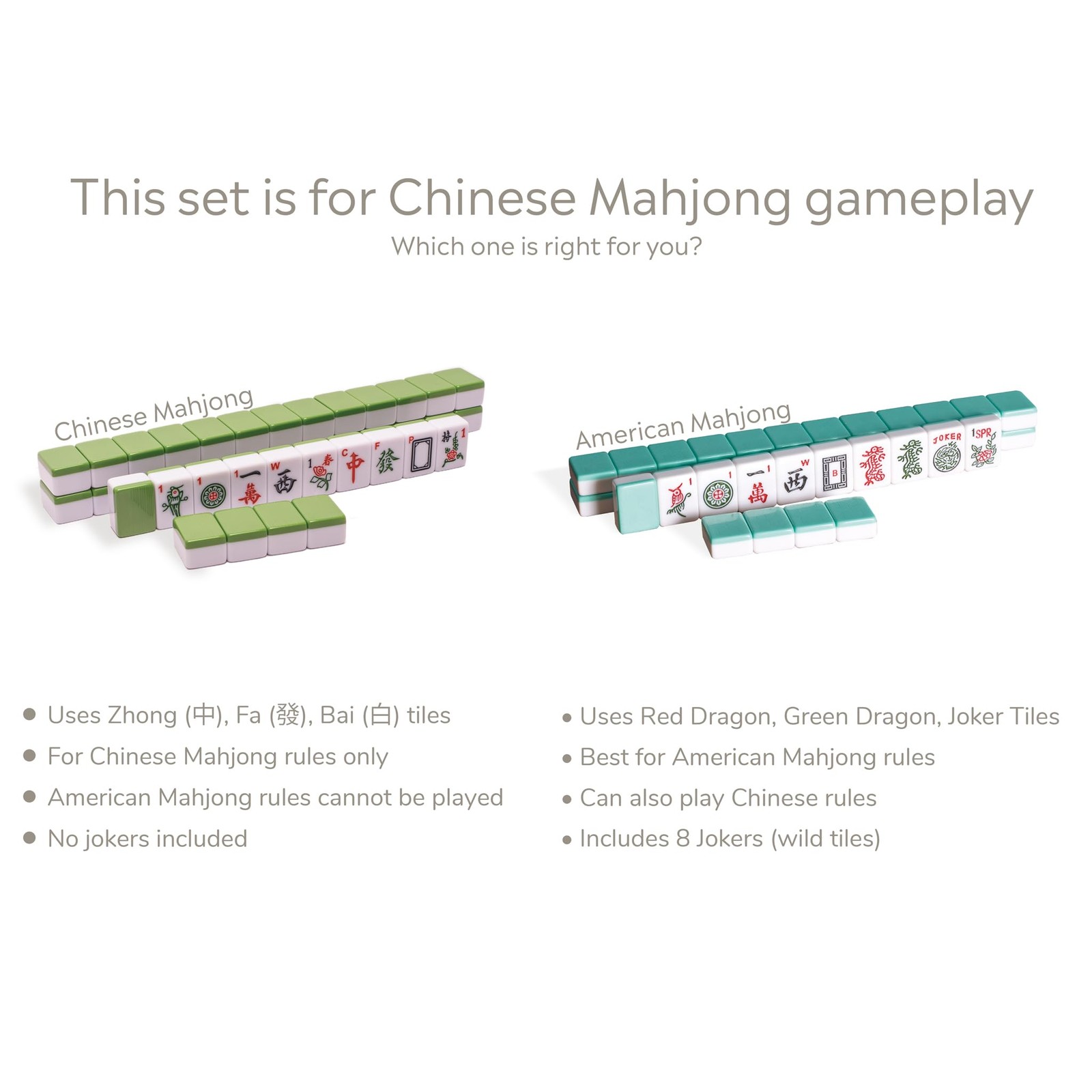 Yellow Mountain Imports Chinese Mahjong Set – 9.5 x 7.7 x 2.2 inches, Green