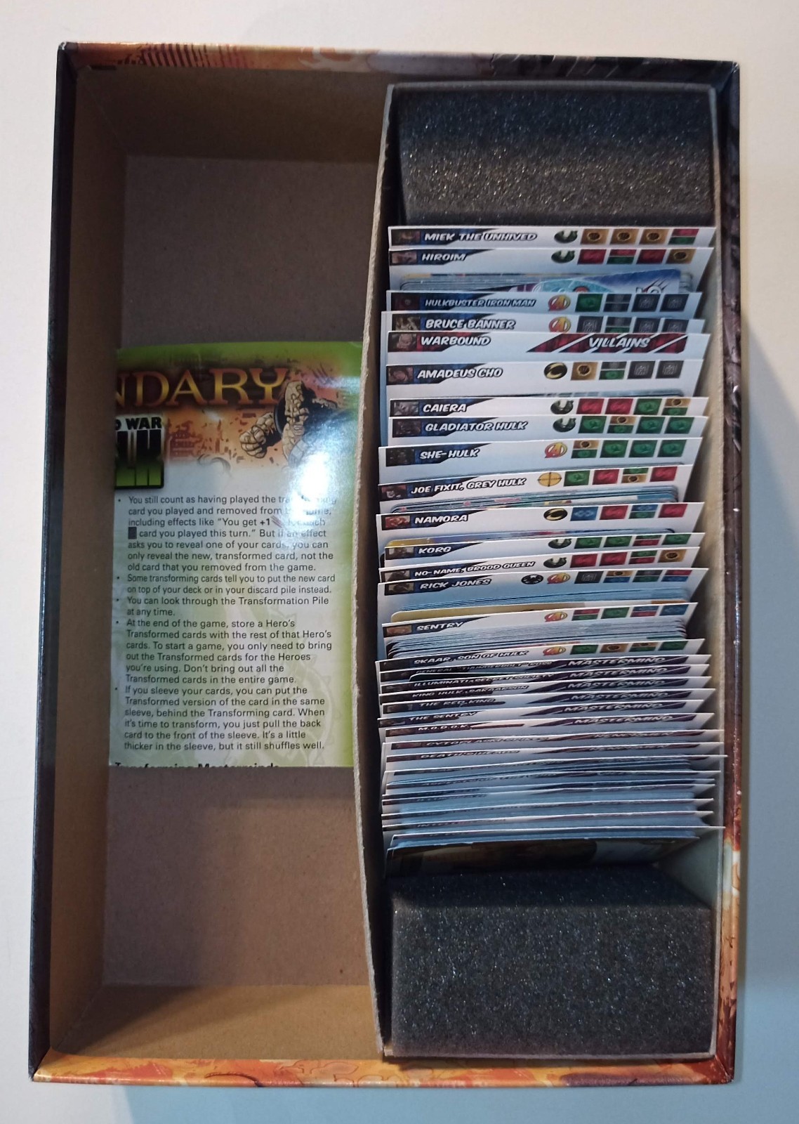 Marvel Legendary World War Hulk Custom Dividers Deck Building Card Game