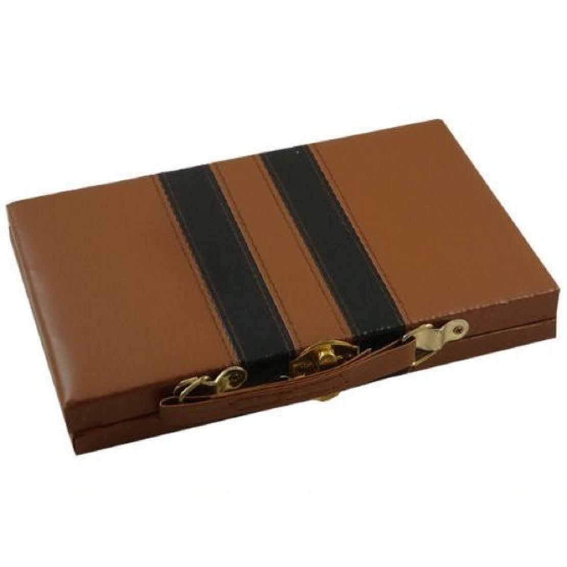 DOMINOES DOUBLE SIX LEATHERETTE CASE STANDARD SIZE TILE THICK 28 PC DOMINO GAME