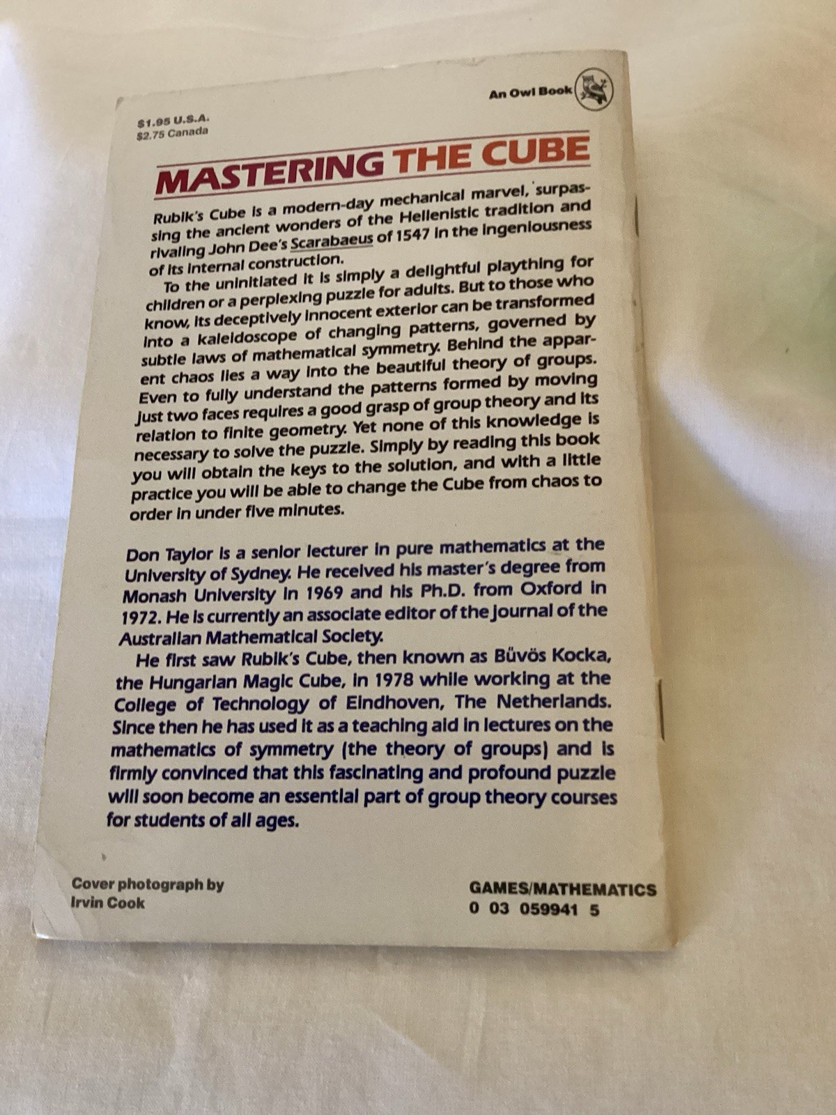 Original Rubik’s Cube, Mini Cube and 1980 Instruction Book