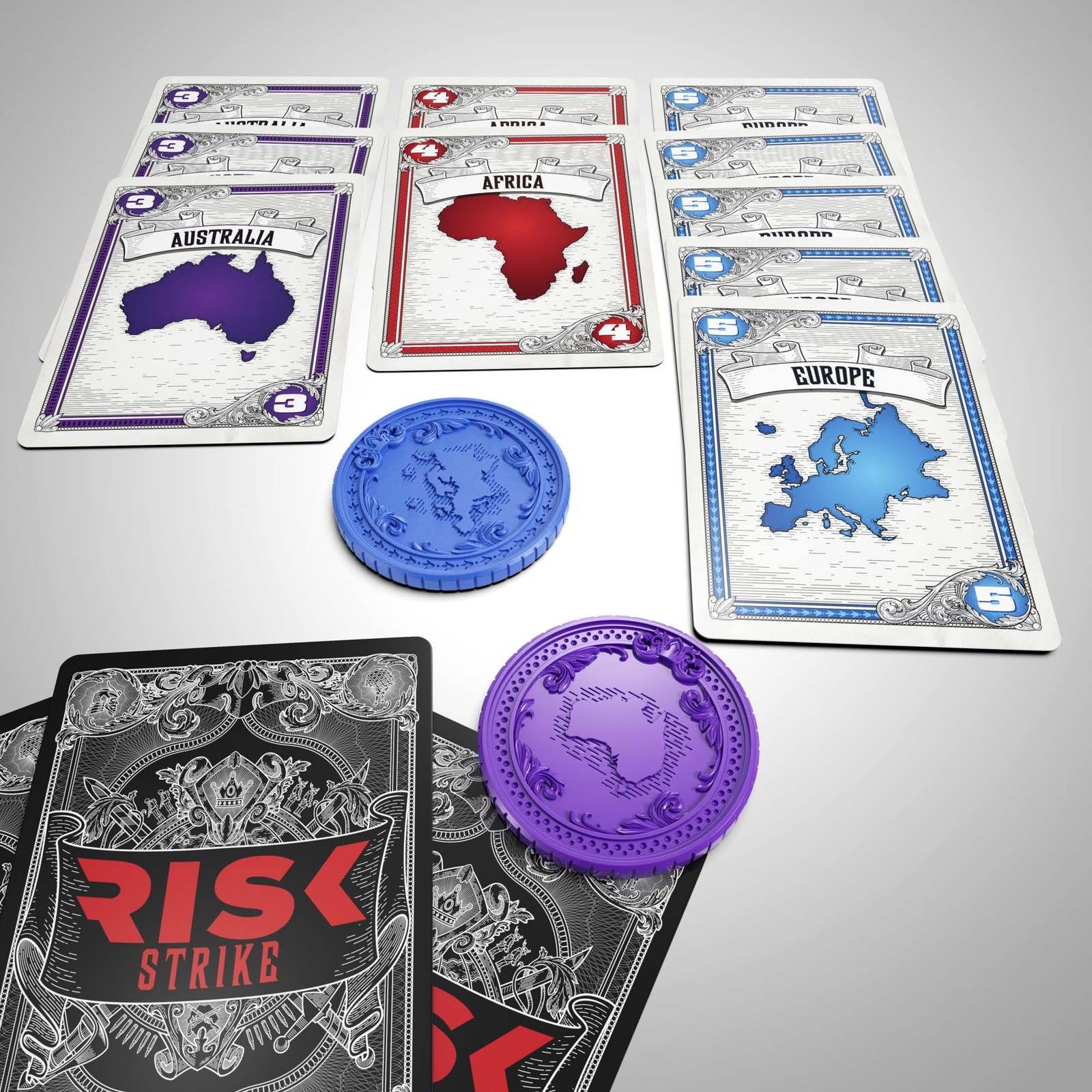 Risk Strike – Quick Strategy Game for 2-5 Players, Ages 10+, 20-Min Play
