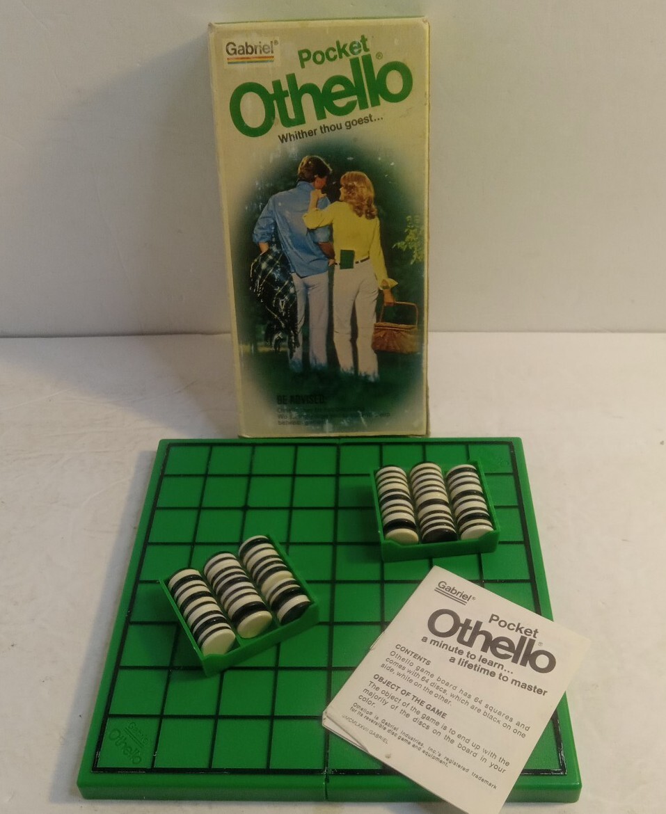 Vintage 1977 Gabriel Pocket Othello Travel Game Complete W/ Box & Instructions