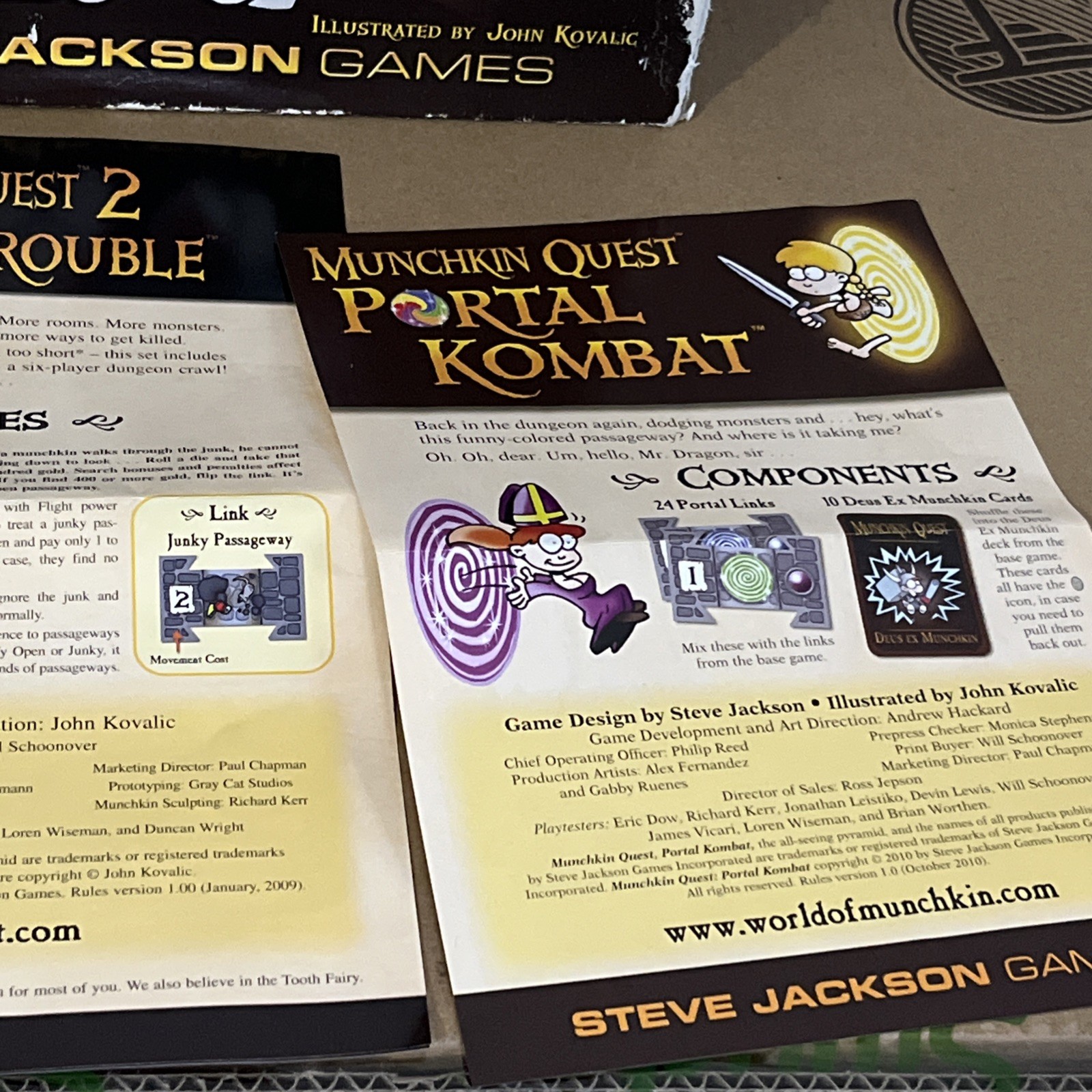 4 In 1 Munchkin Quest + Portal Kombat + Looking For Trouble & Zombies Expansions
