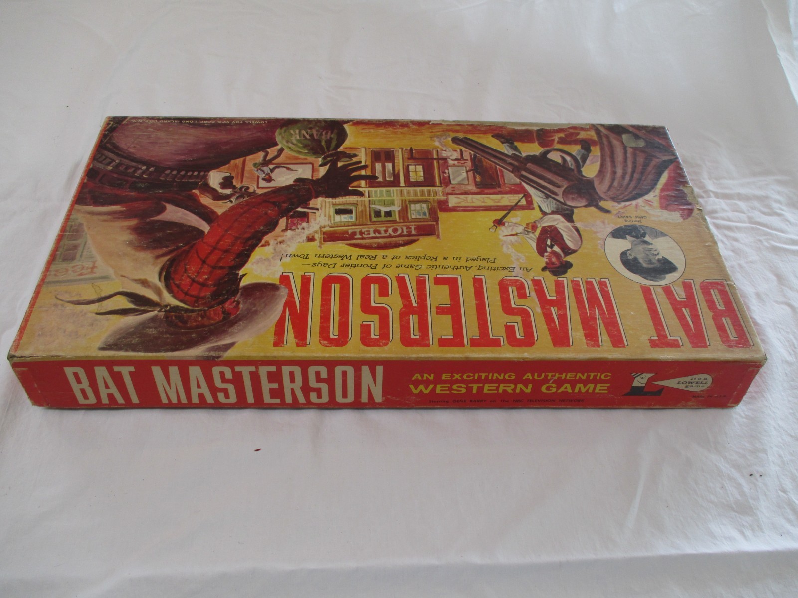 Vtg. BAT MASTERSON WESTERN BOARD GAME BY LOWELL 1958. May be Incomplete.