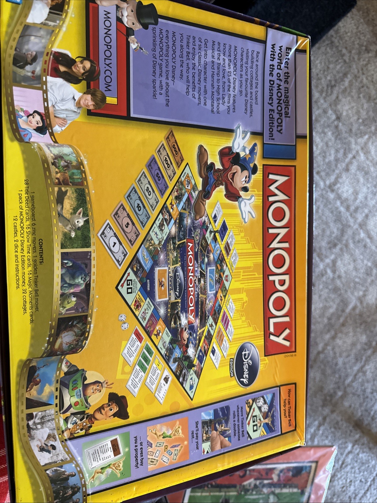 MONOPOLY DISNEY EDITION (2009) 6 PEWTER PIECES 1 GOLDEN TINKER BELL Game Piece