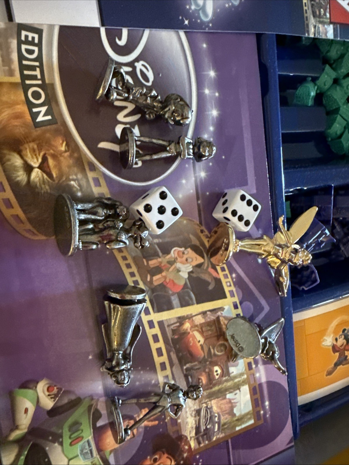 MONOPOLY DISNEY EDITION (2009) 6 PEWTER PIECES 1 GOLDEN TINKER BELL Game Piece