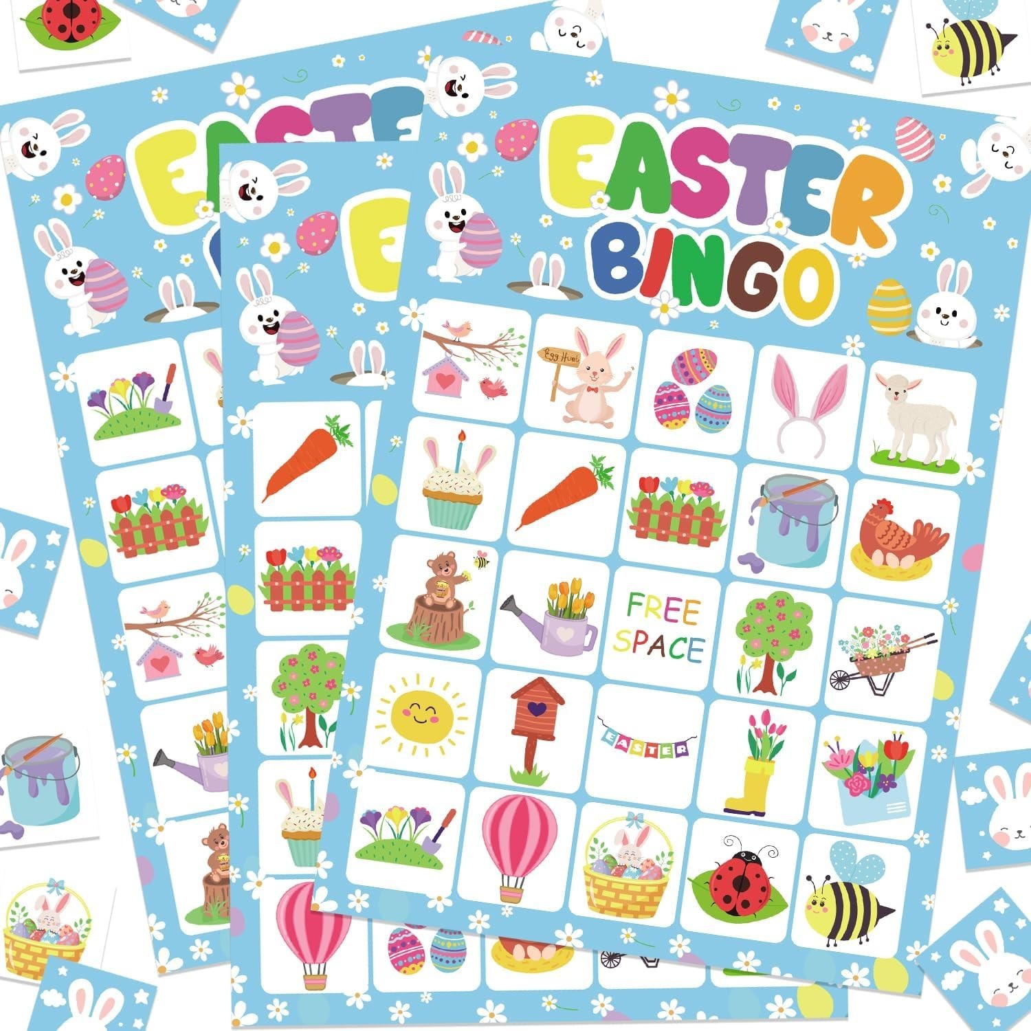 Easter Bingo Game Cards for Kids 24 Players Easter Party Game for School Clas…