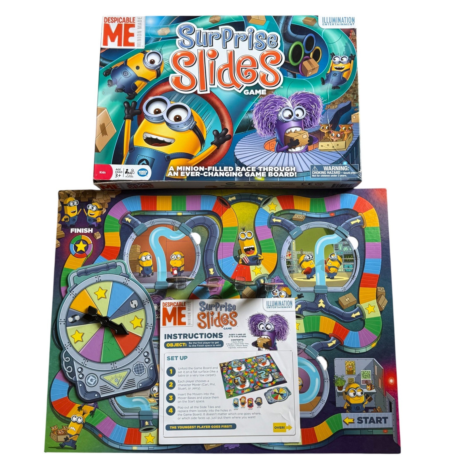 Wonder Forge Despicable Me Surprise Slides Board Game Kids Minions Complete Rare