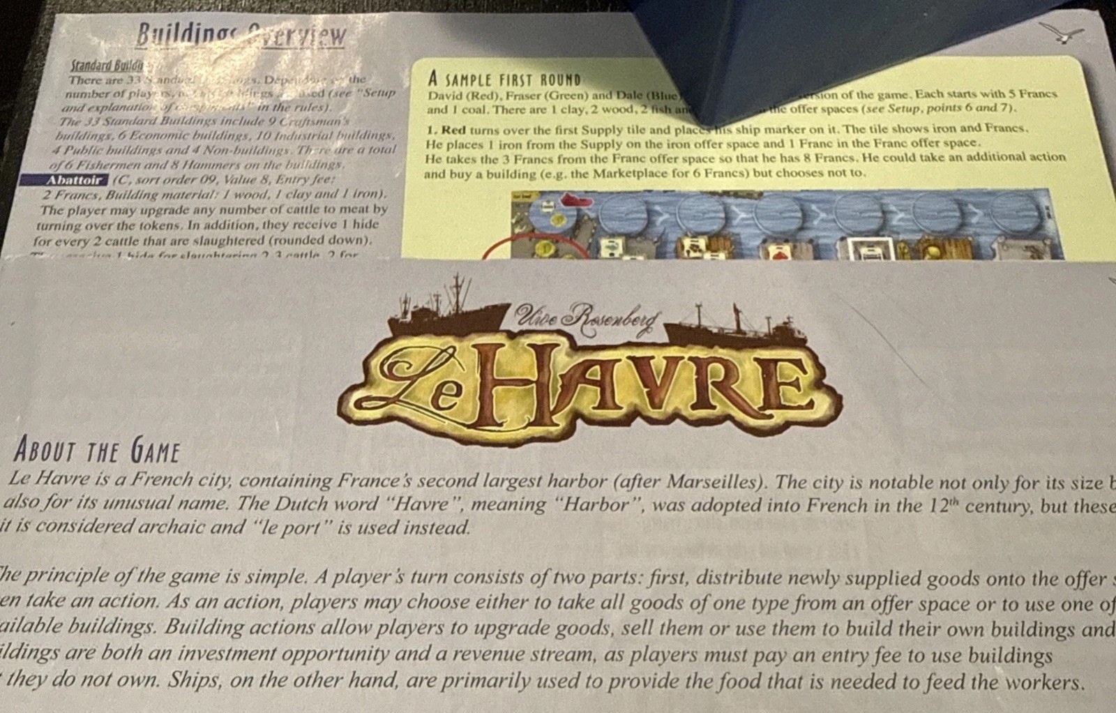 LE HAVRE Board Game Almost 100% COMPLETE 2009 MULTI AWARD WINNER See Description
