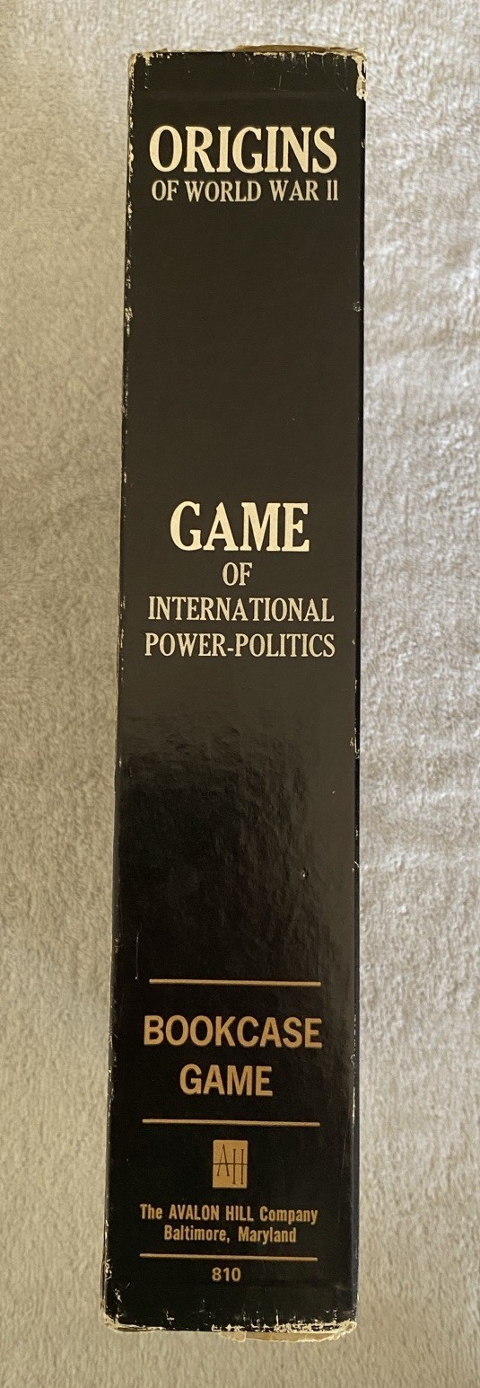 ORIGINS OF WORLD WAR II Board Game Avalon Hill Bookcase Vintage 1971 Unpunched