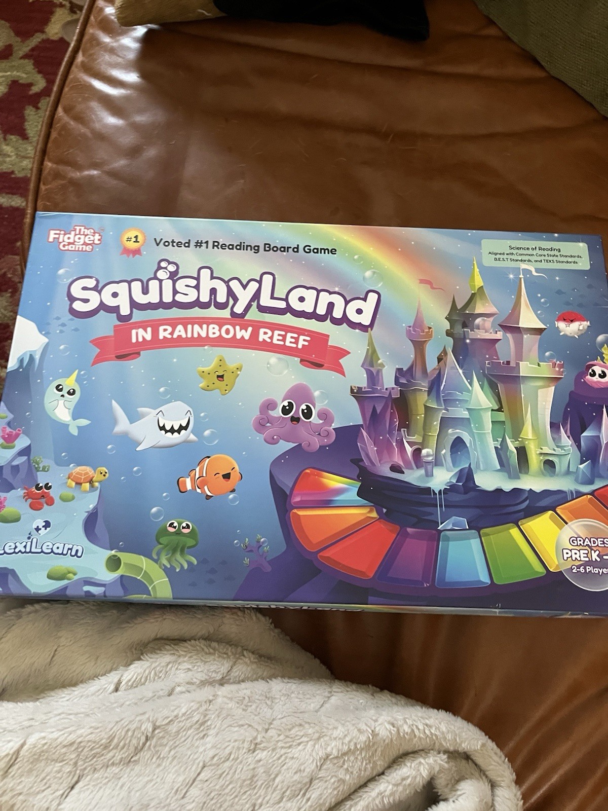 The Fidget Game SquishyLand Rainbow Reef Educational Phonics Reading Board Game