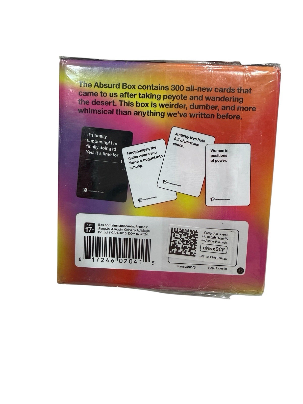 Cards Against Humanity Absurd Expansion Box Set 300 Cards Game – Sealed