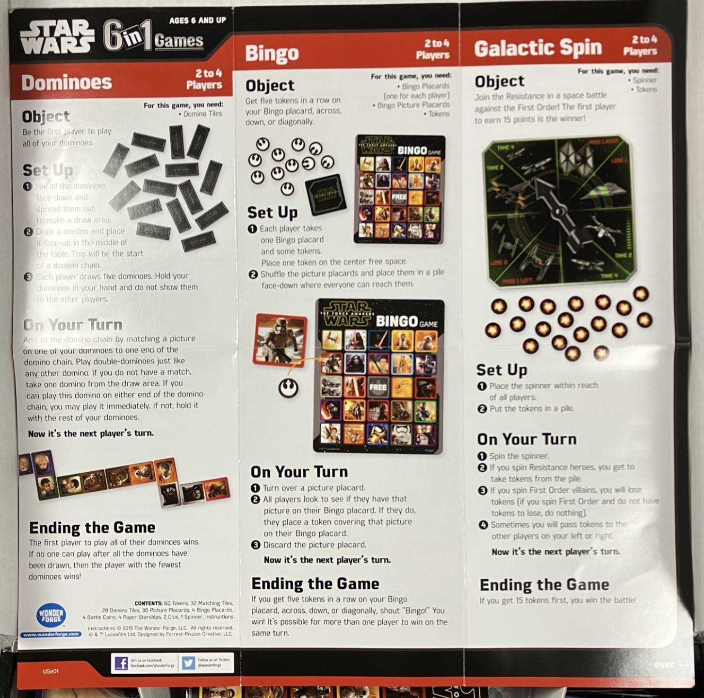 Star Wars the Force Awakens 6 in 1 Game Wonder Forge 810558013601 2015 #1133
