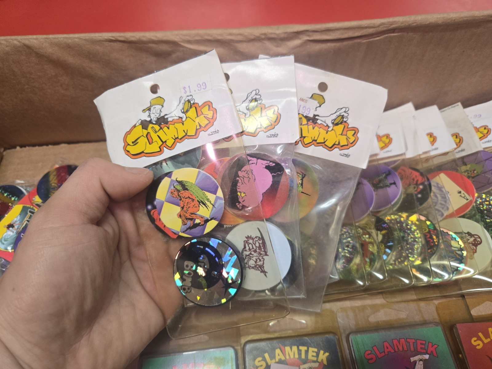 2lbs Vintage 1990s SLAMMER POG game Assorted packs