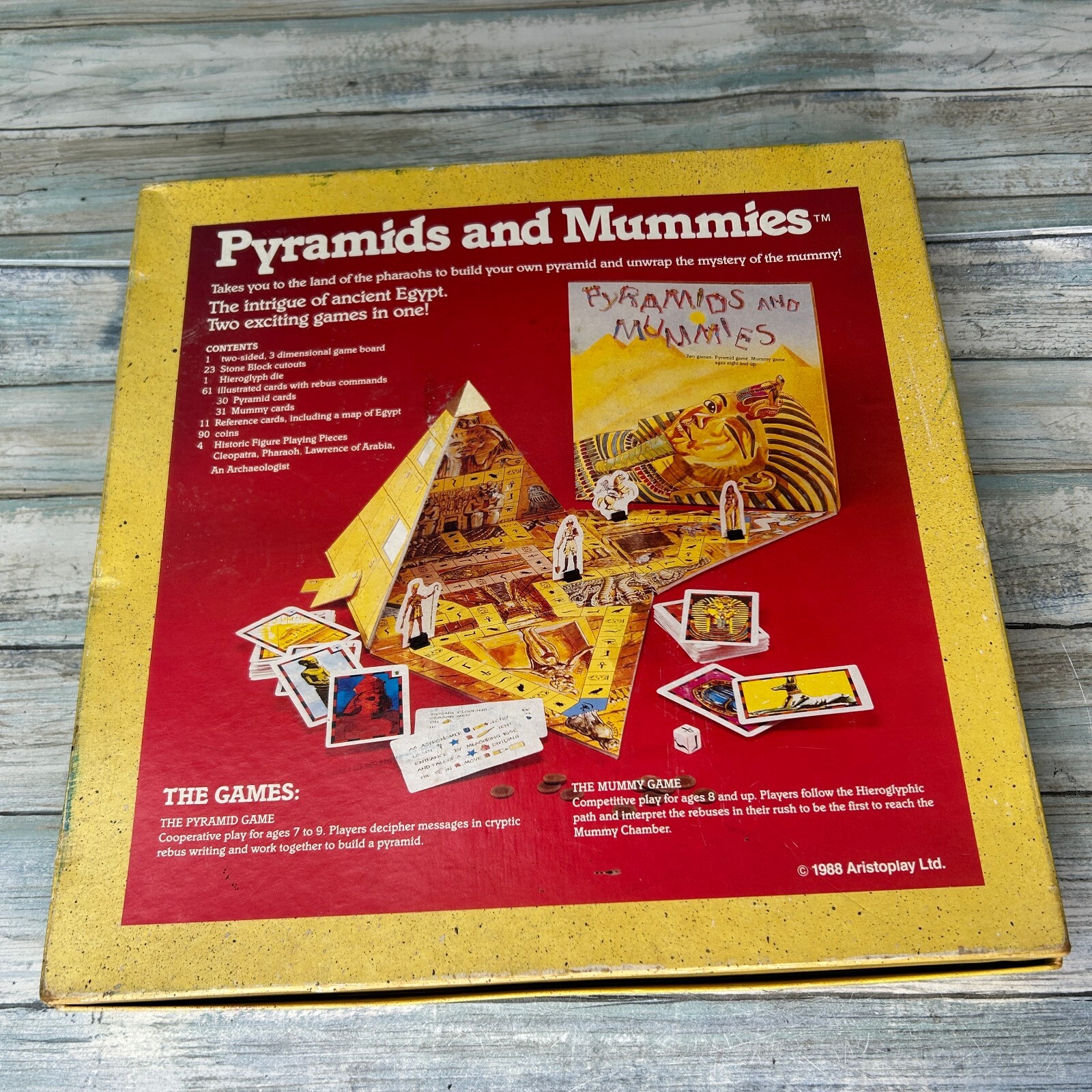 Aristoplay Boardgame Pyramids and Mummies Box Vintage 80s 1988 Retro