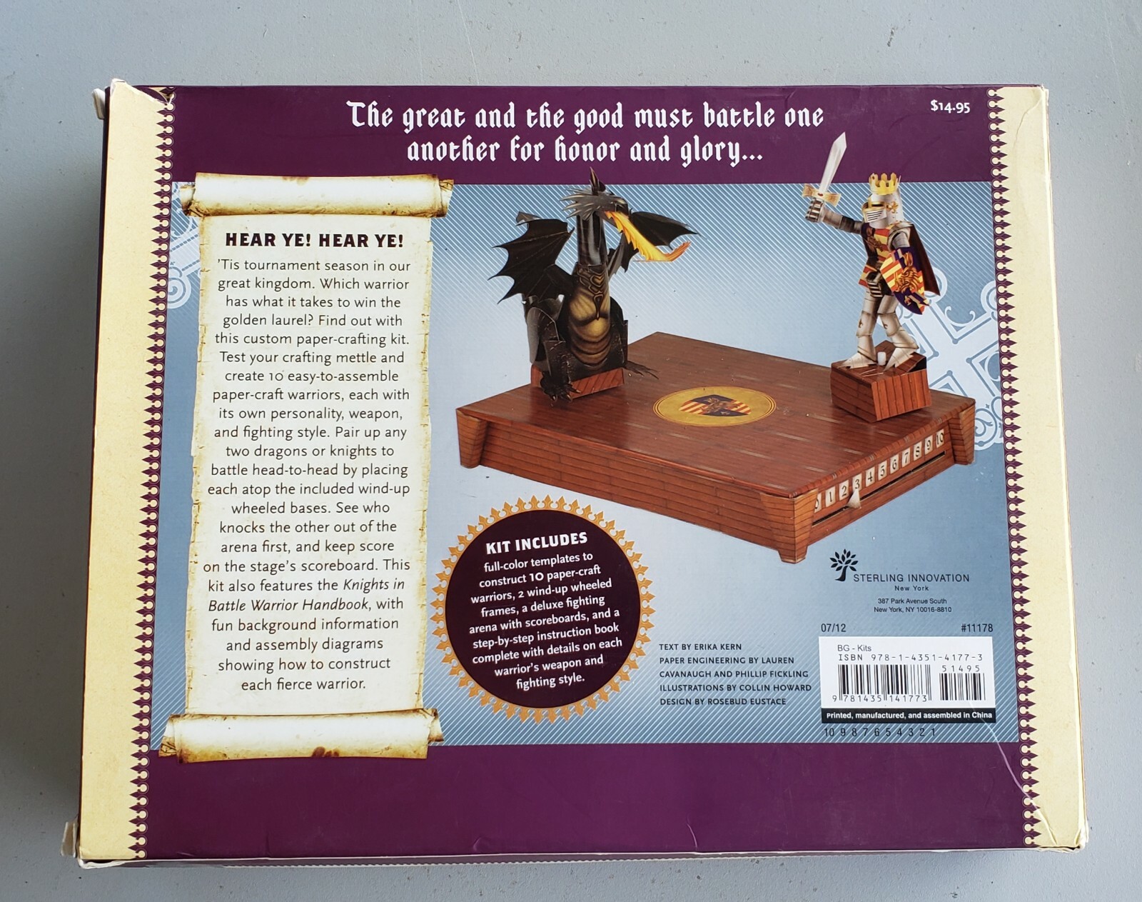 STERLING INNOVATION KNIGHTS IN BATTLE BUILD 10 PAPER-CRAFT WARRIORS open box