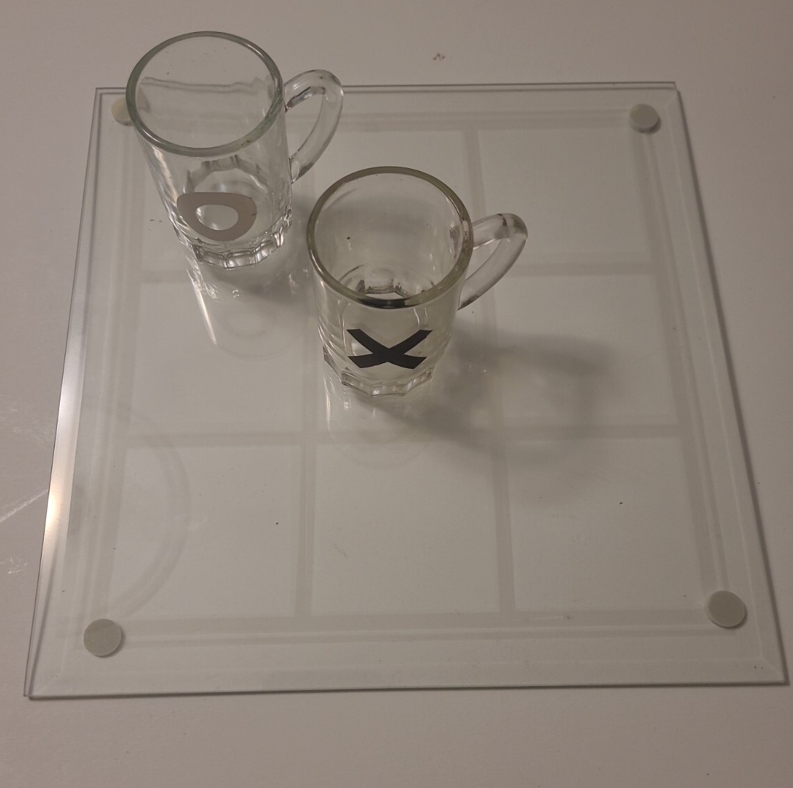 Tic Tac Toe Adult Drinking Games – 9 Full-Sized Shot Glasses -No box.