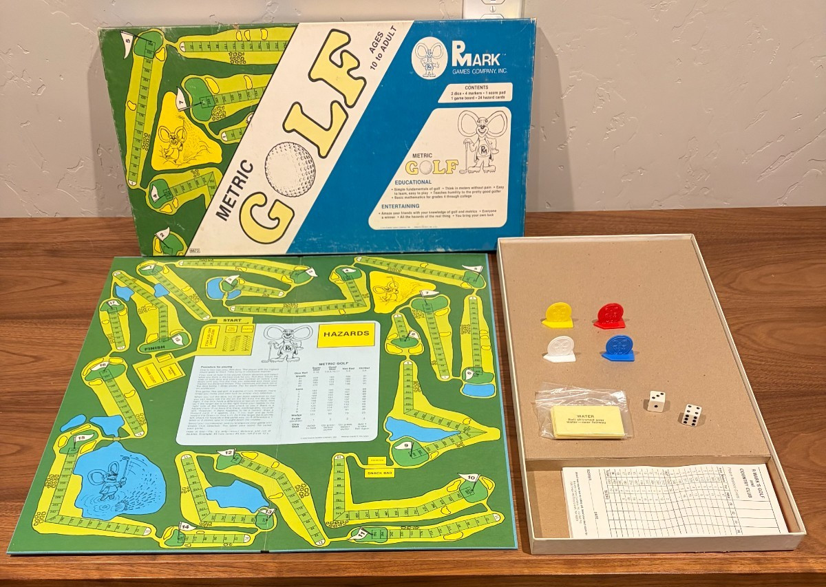 2 Vintage 1978 GOLF Board Game LOT Metric & Regular Golf by RMark Games Complete