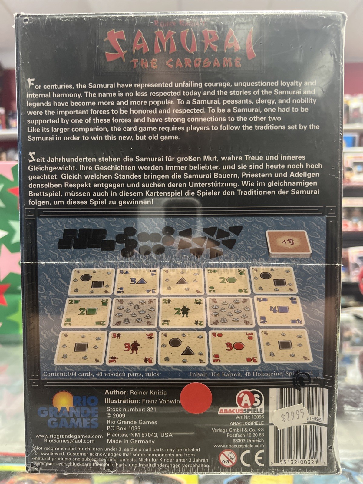 SAMURAI THE CARD GAME FACTORY SEALED RIO GRANDE Knizia Reiner 8c
