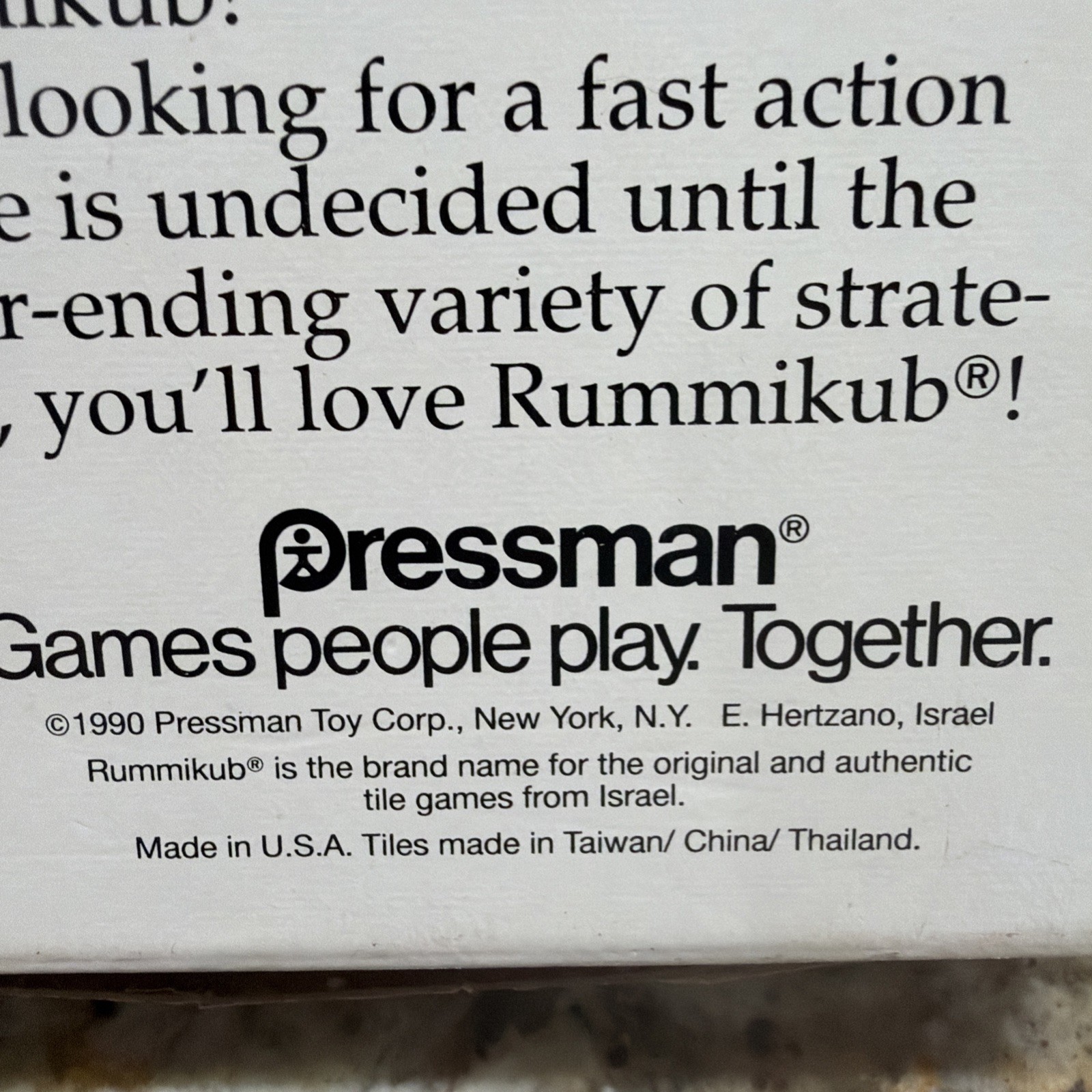 THE ORIGINAL RUMMIKUB RUMMY TILE GAME VINTAGE 1990 PRESSMAN 100% COMPLETE VTG
