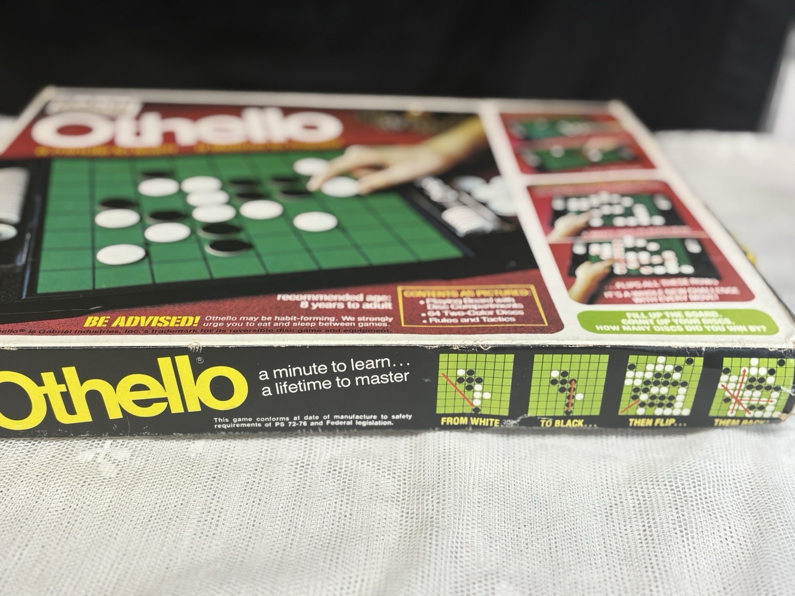 Vtg Othello Board Game Gabriel In Original Box 1978 Replacement Parts 62 Discs